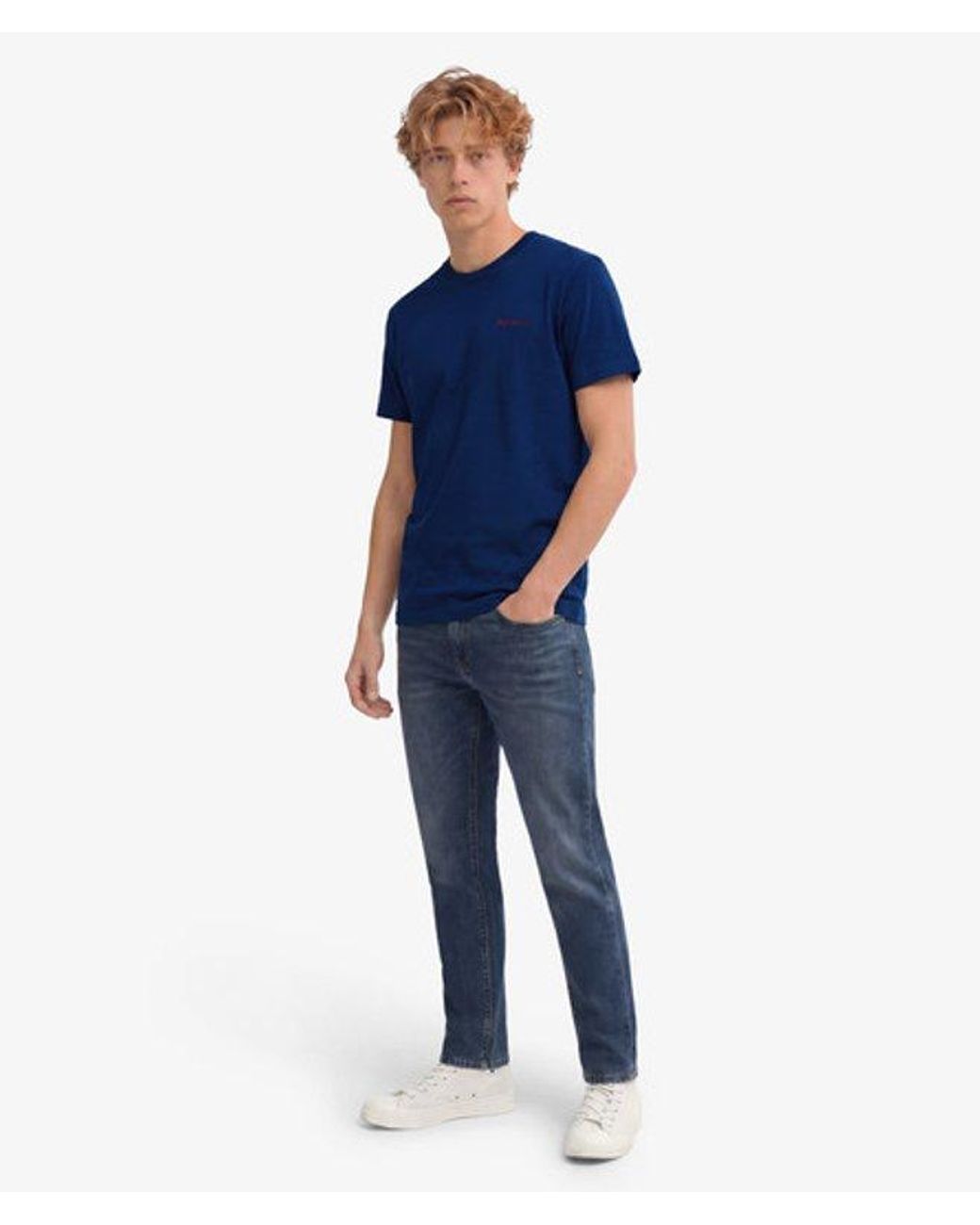 Superdry Blue & Co Essential Company Logo Embroidered T-shirt for men