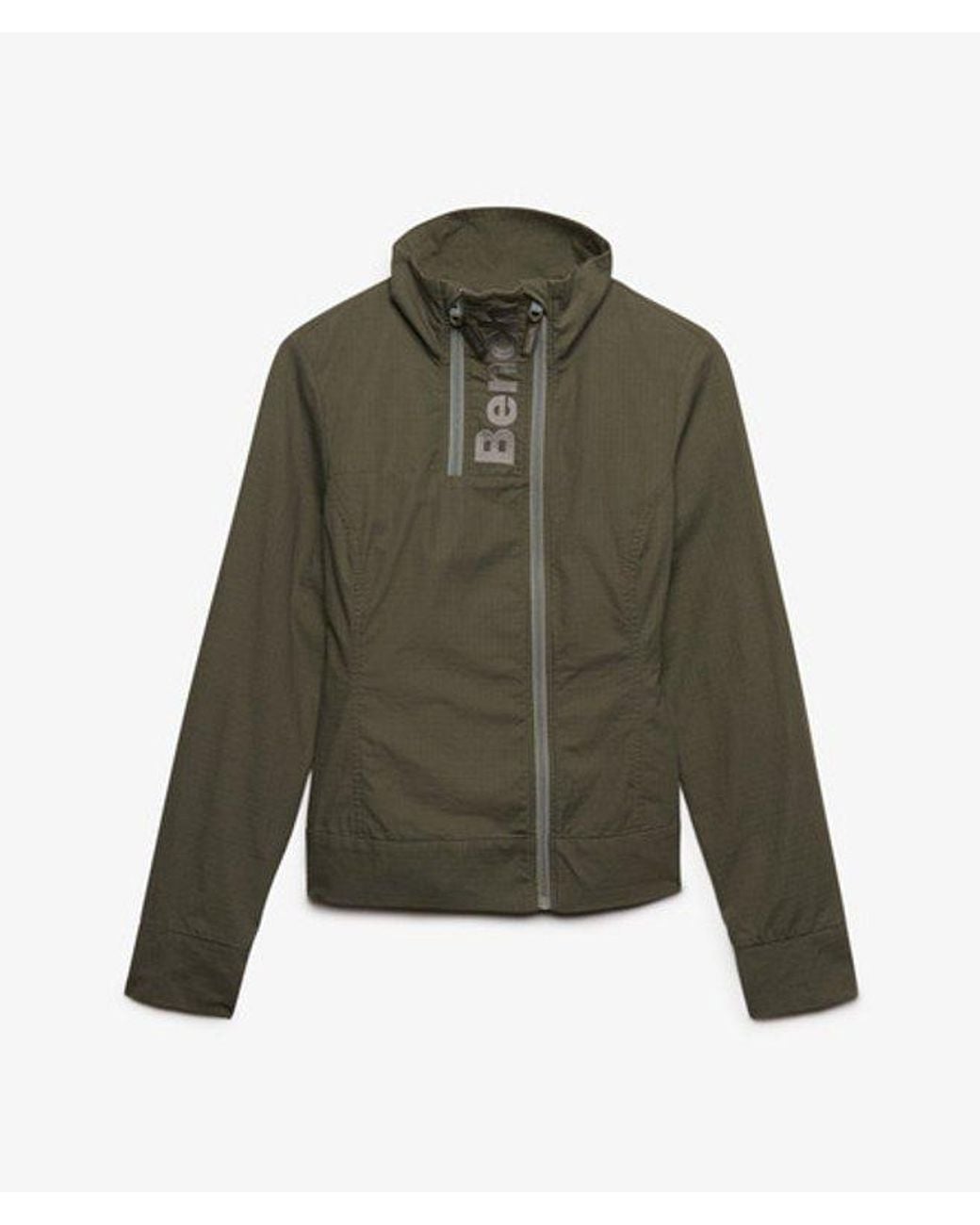 Superdry Bench Double Zip Funnel Ripstop Jas in het Black