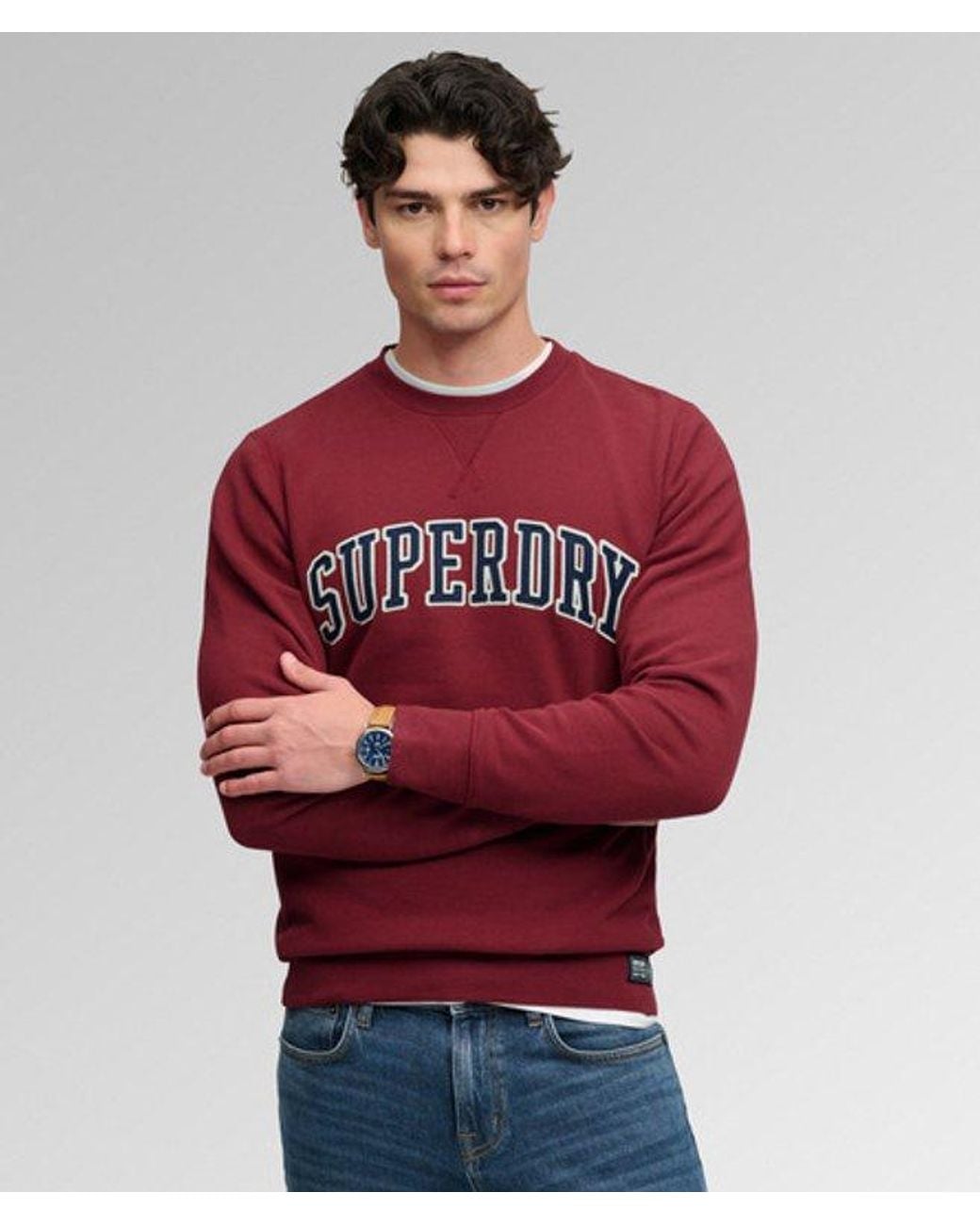 Superdry Red & Co Athletic Applique Relaxed Crew Sweatshirt for men