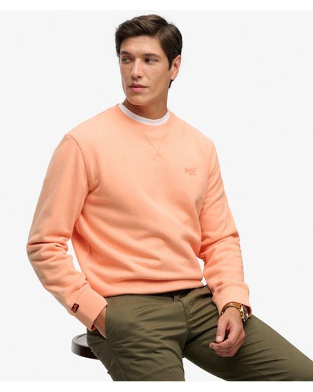 Superdry Green Essential Logo Crew Sweatshirt for men