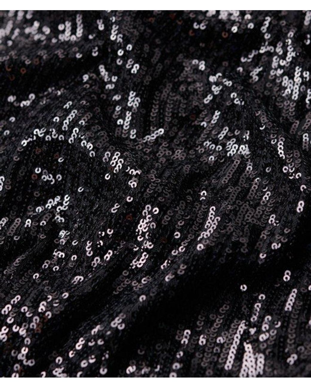 Superdry Black & Co Slim Fit Backless Sequin Midi Dress
