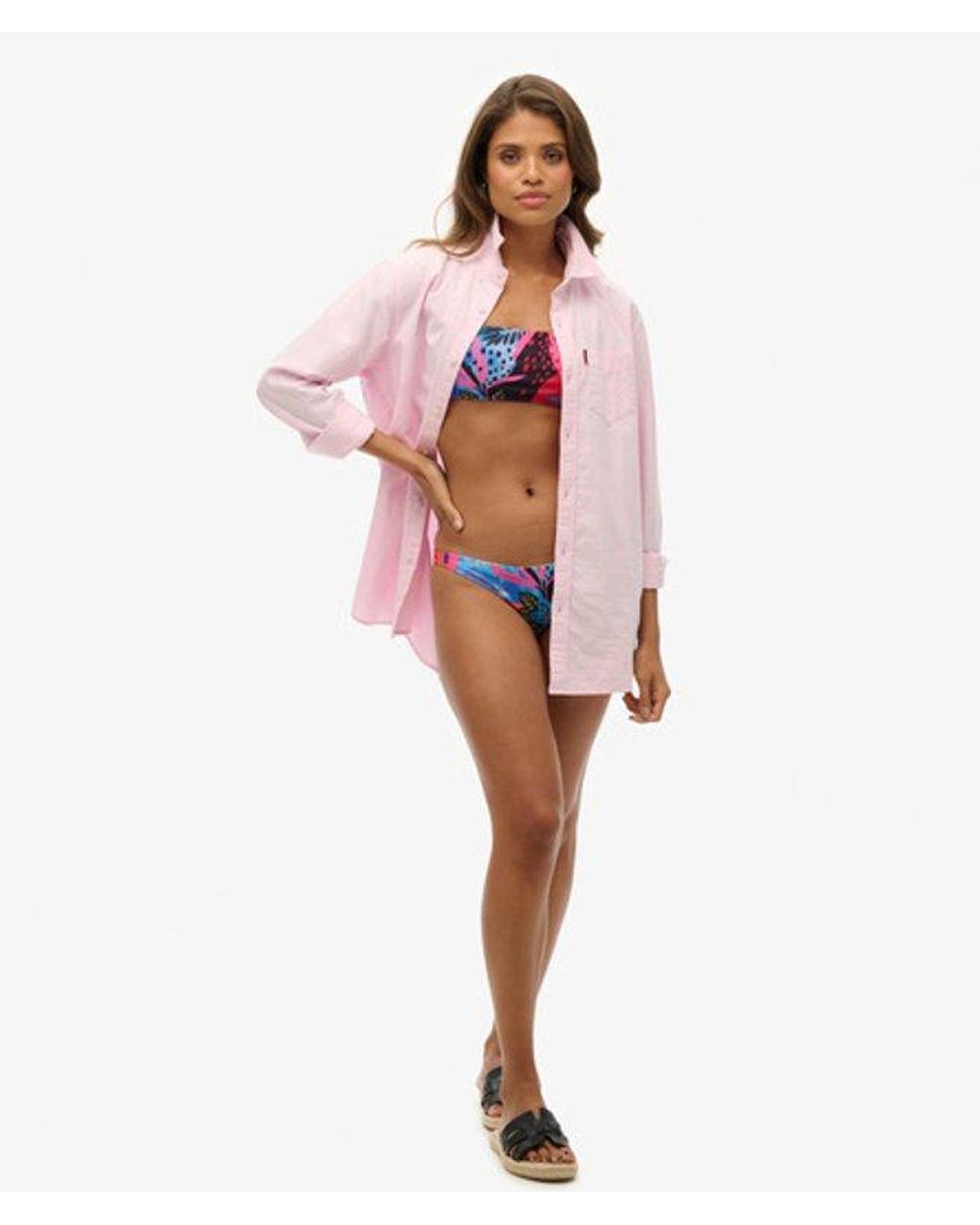 Superdry Pink & Co Tropical Bandeau Bikini Top