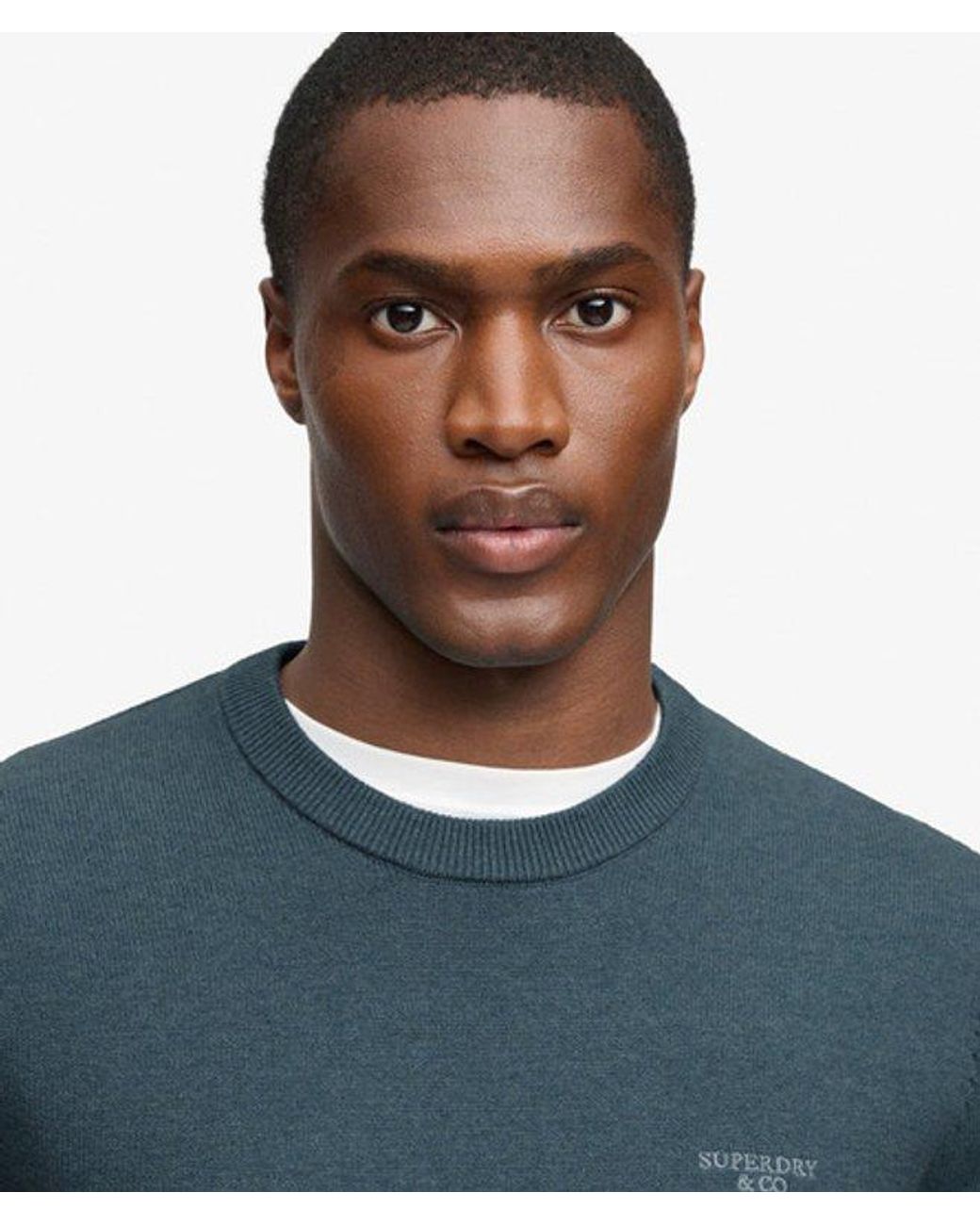 Superdry Blue Prep Essential Cotton Jumper for men