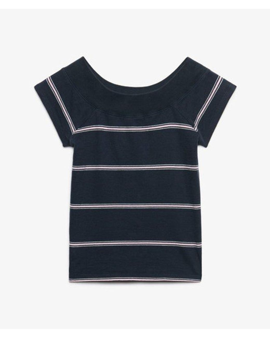 Superdry Black & Co Athletic Off Shoulder Pattern Top
