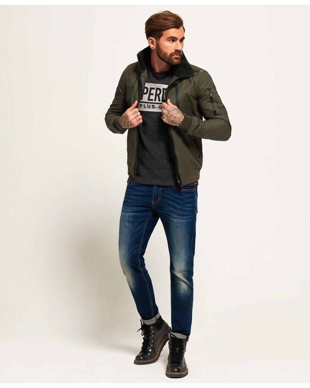 Superdry New Moody Ripstop Bomber Jacket Green in Black for Men | Lyst