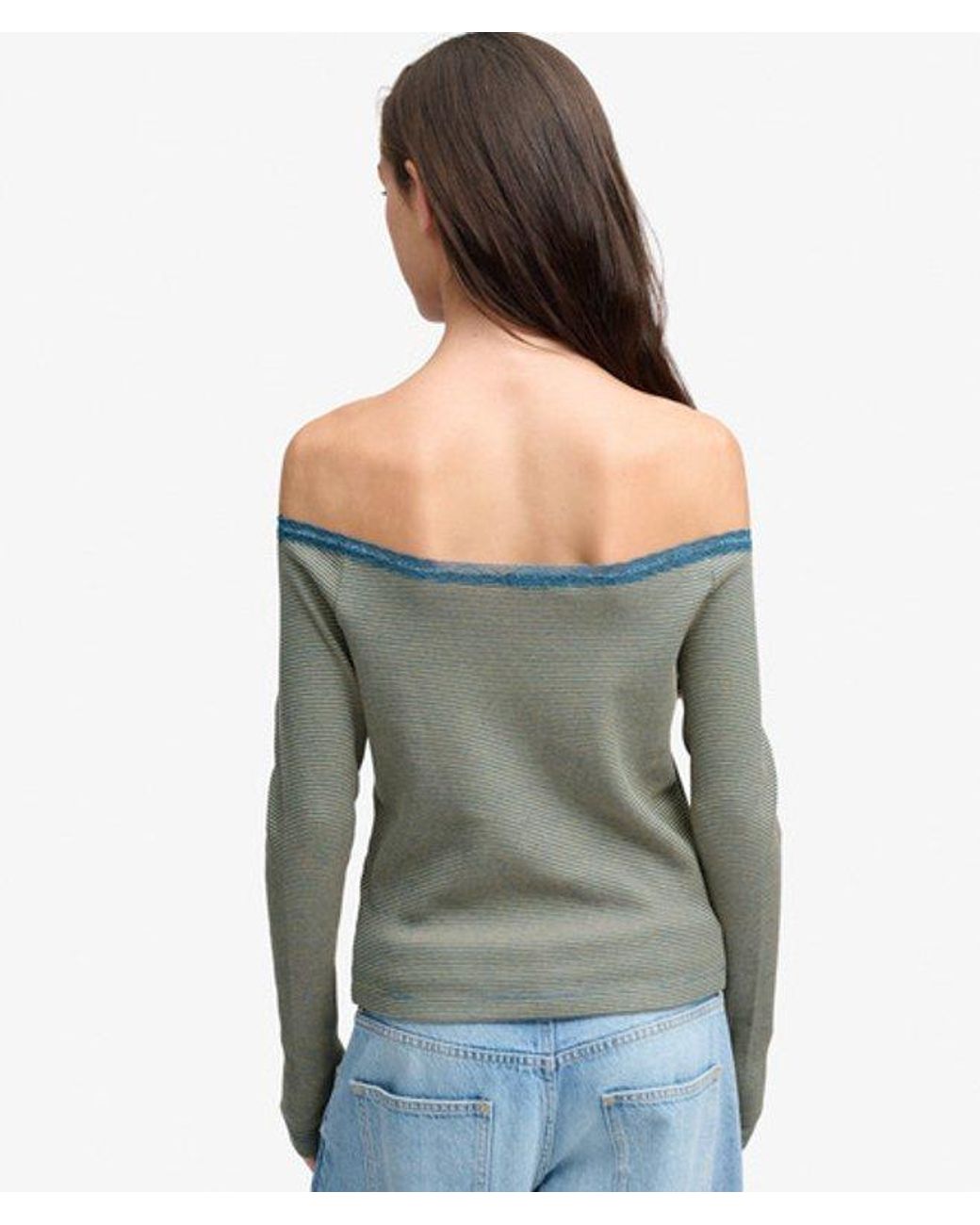 Superdry Gray & Co Athletic Essentials Lace Long Sleeve Top