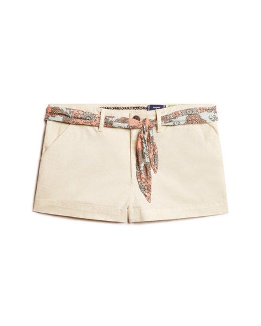 Superdry Natural Slim Fit Logo Patch Chino Hot Shorts