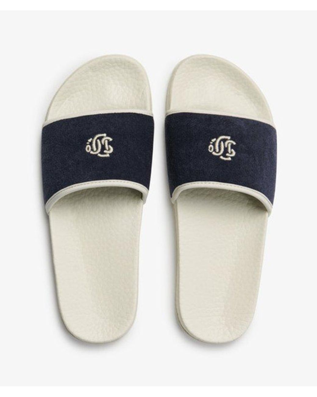 Superdry Blue & Co Towelling Pool Sliders