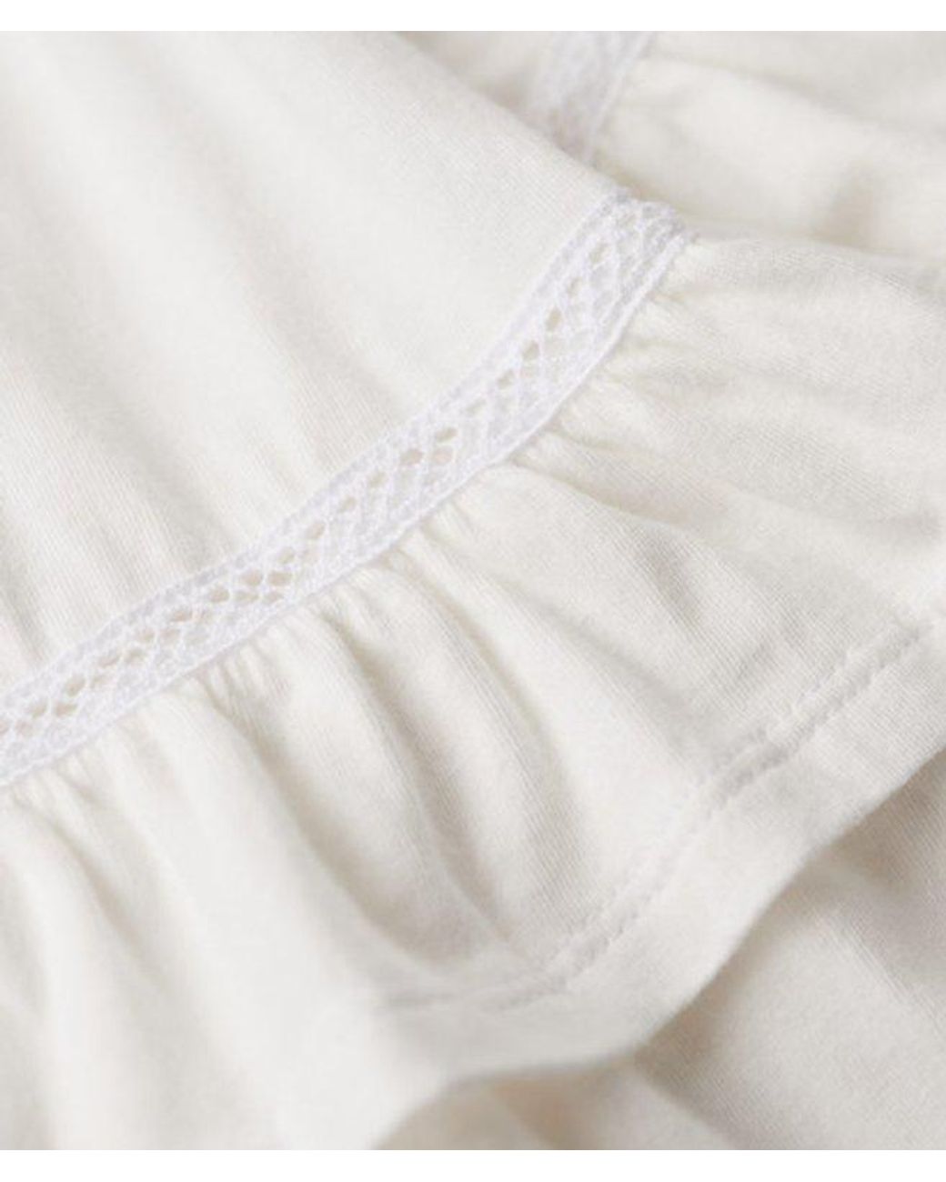 Superdry White 50S Lace Bandeau Mini Dress Optic
