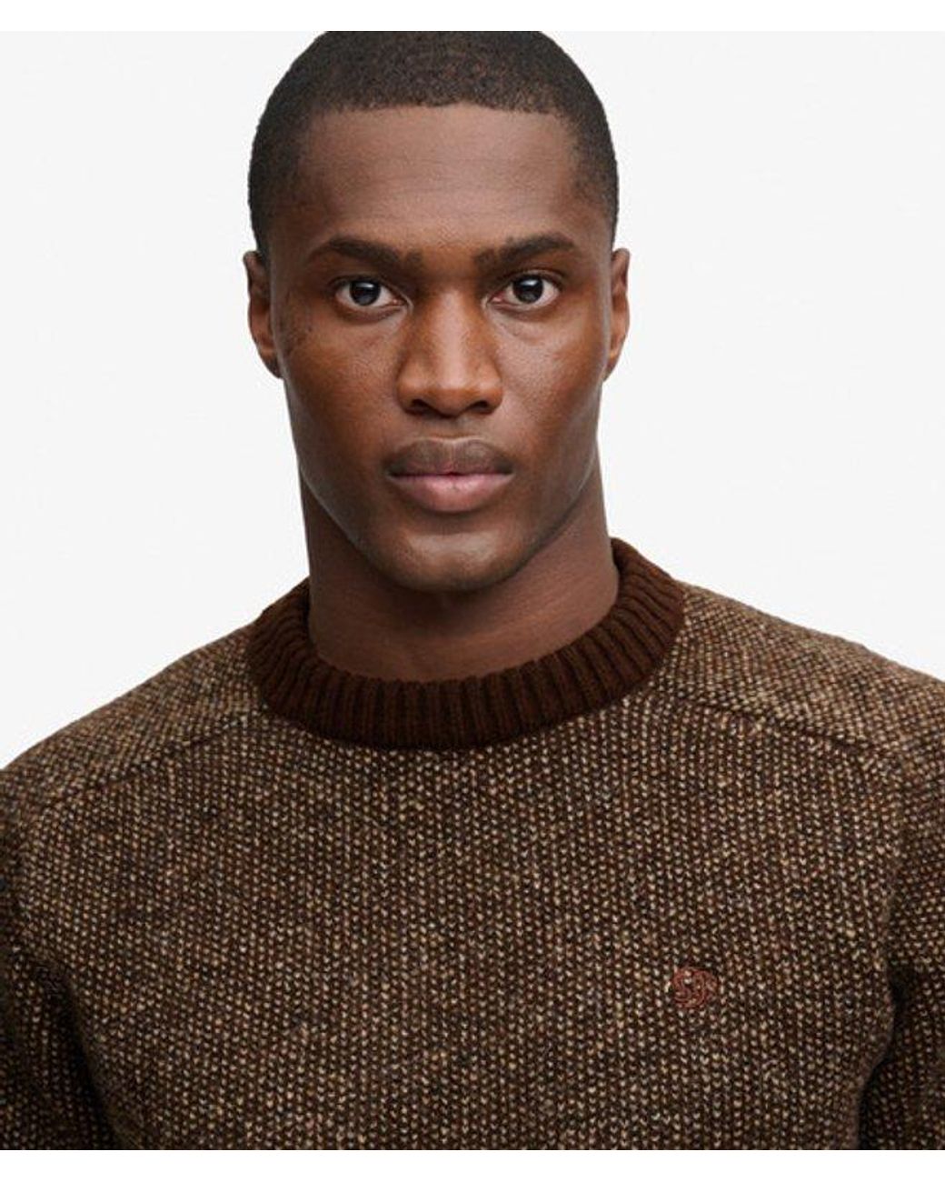 Superdry Brown & Co Birdseye Knit Jumper for men