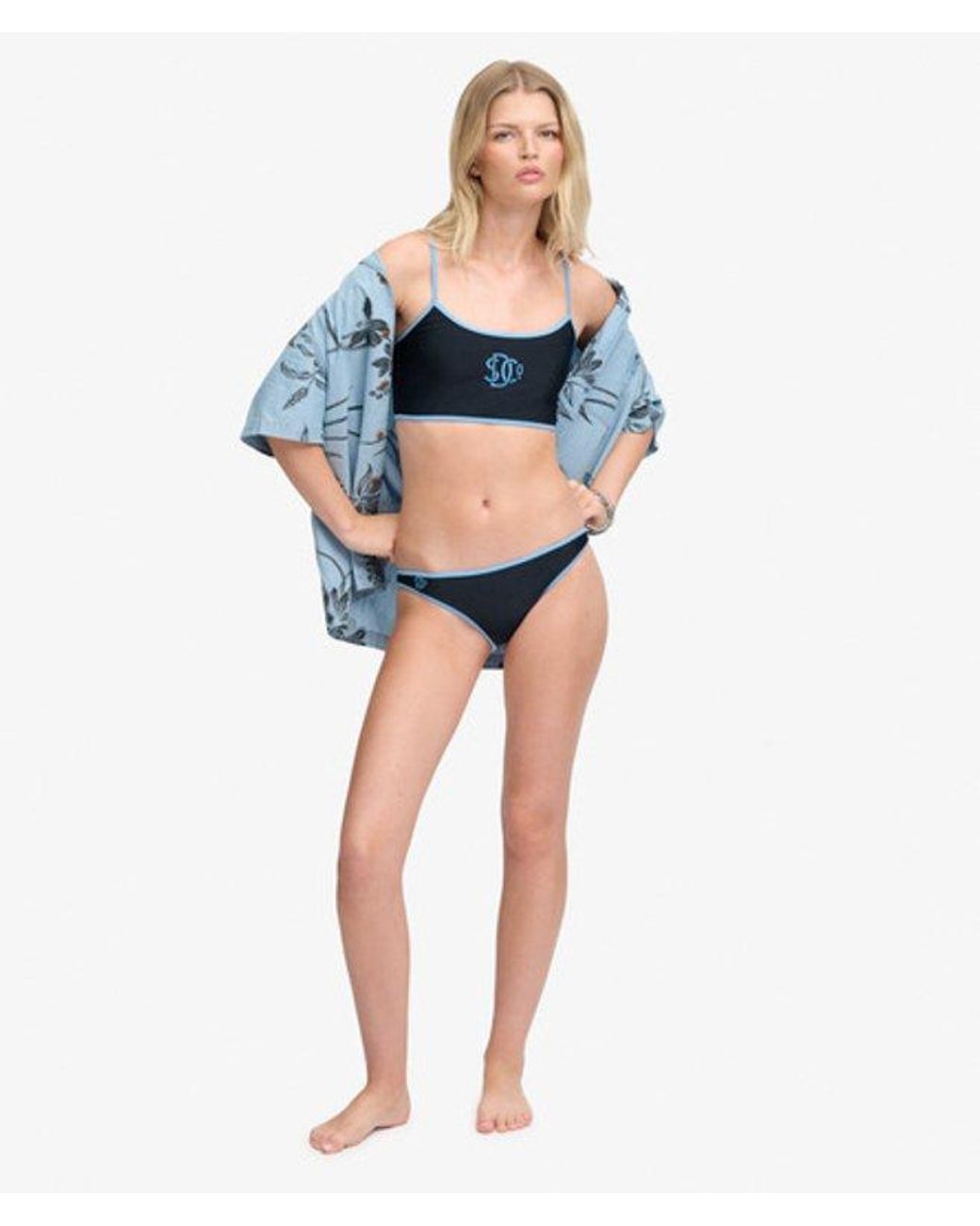 Superdry Blue & Co Contrast Classic Bikini Bottoms