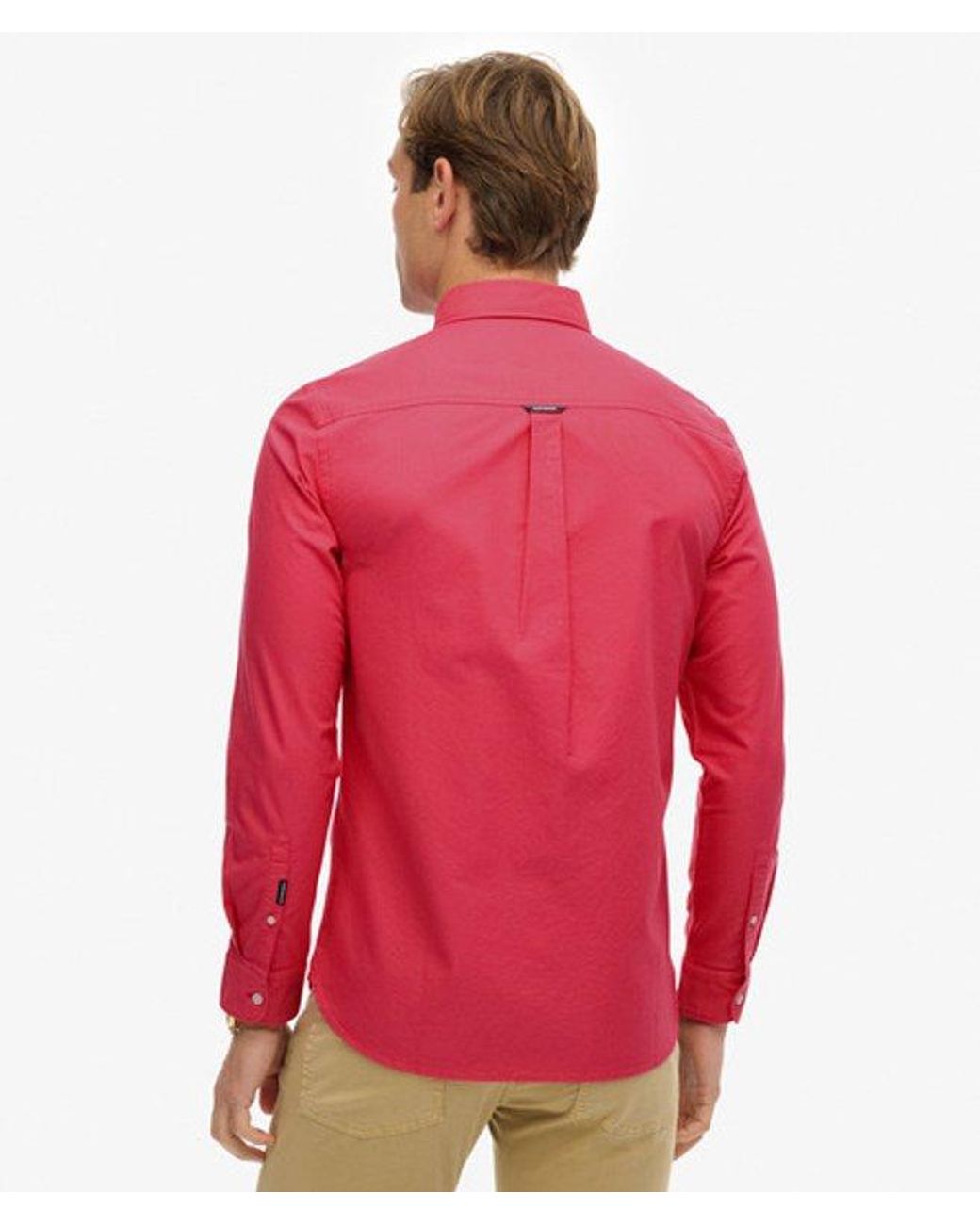 Superdry Red & Co Classic Oxford Long Sleeve Shirt for men