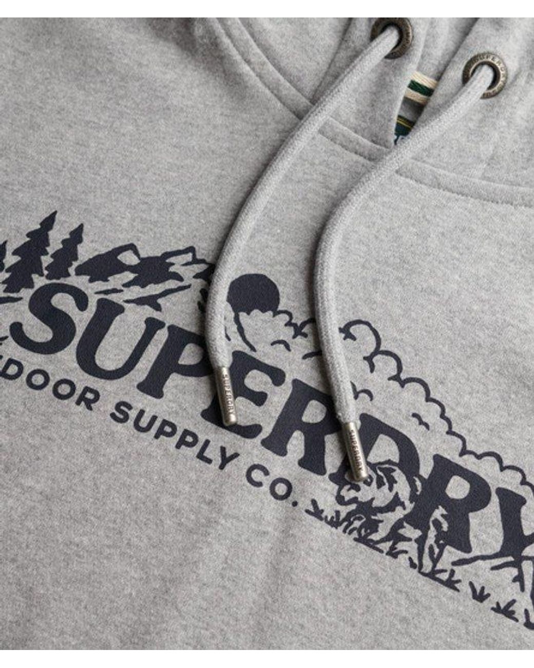 Superdry Gray & Co Outdoor Scene Relaxed Hoodie for men