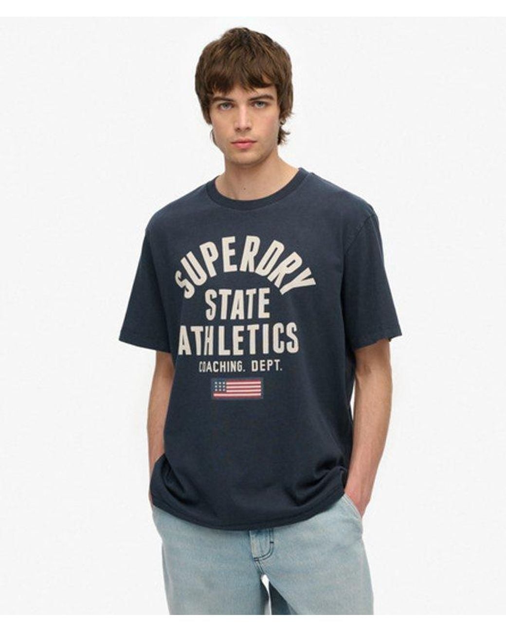Superdry Blue & Co Athletic Essential Graphic T-shirt for men