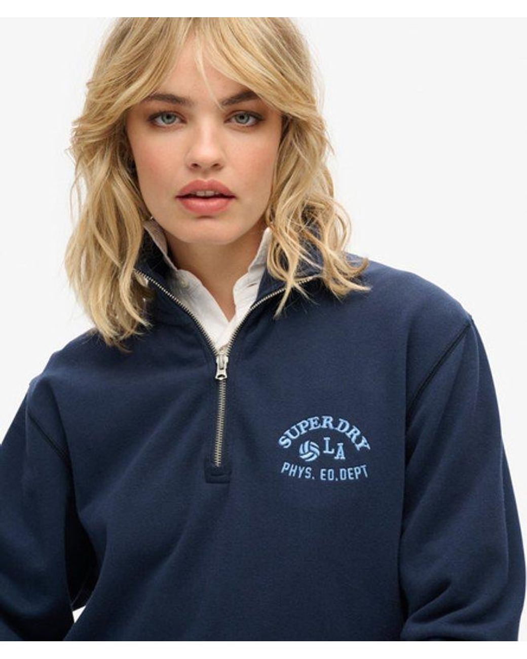 Superdry Blue Athletic Essentials Half Zip Sweatshirt