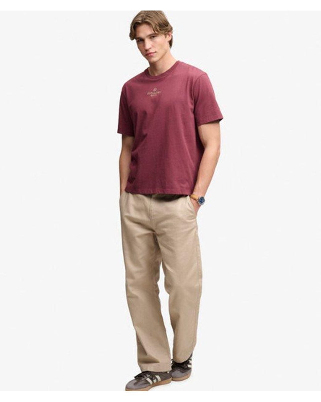 Superdry Red & Co Micro Logo T-shirt for men