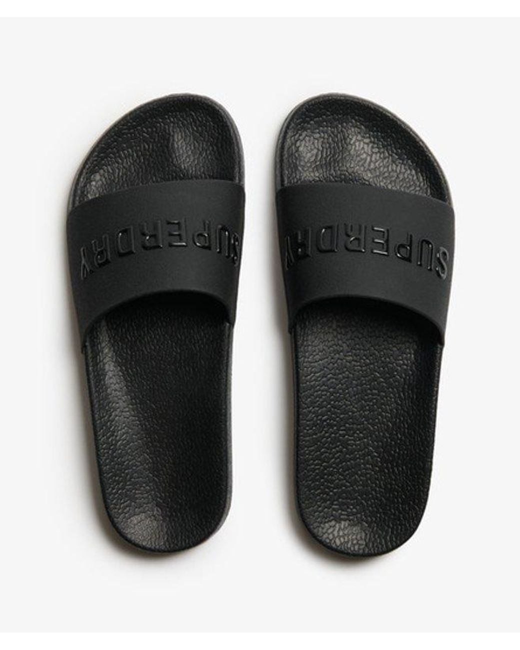 Superdry Black & Co Premium Metallic Pool Sliders