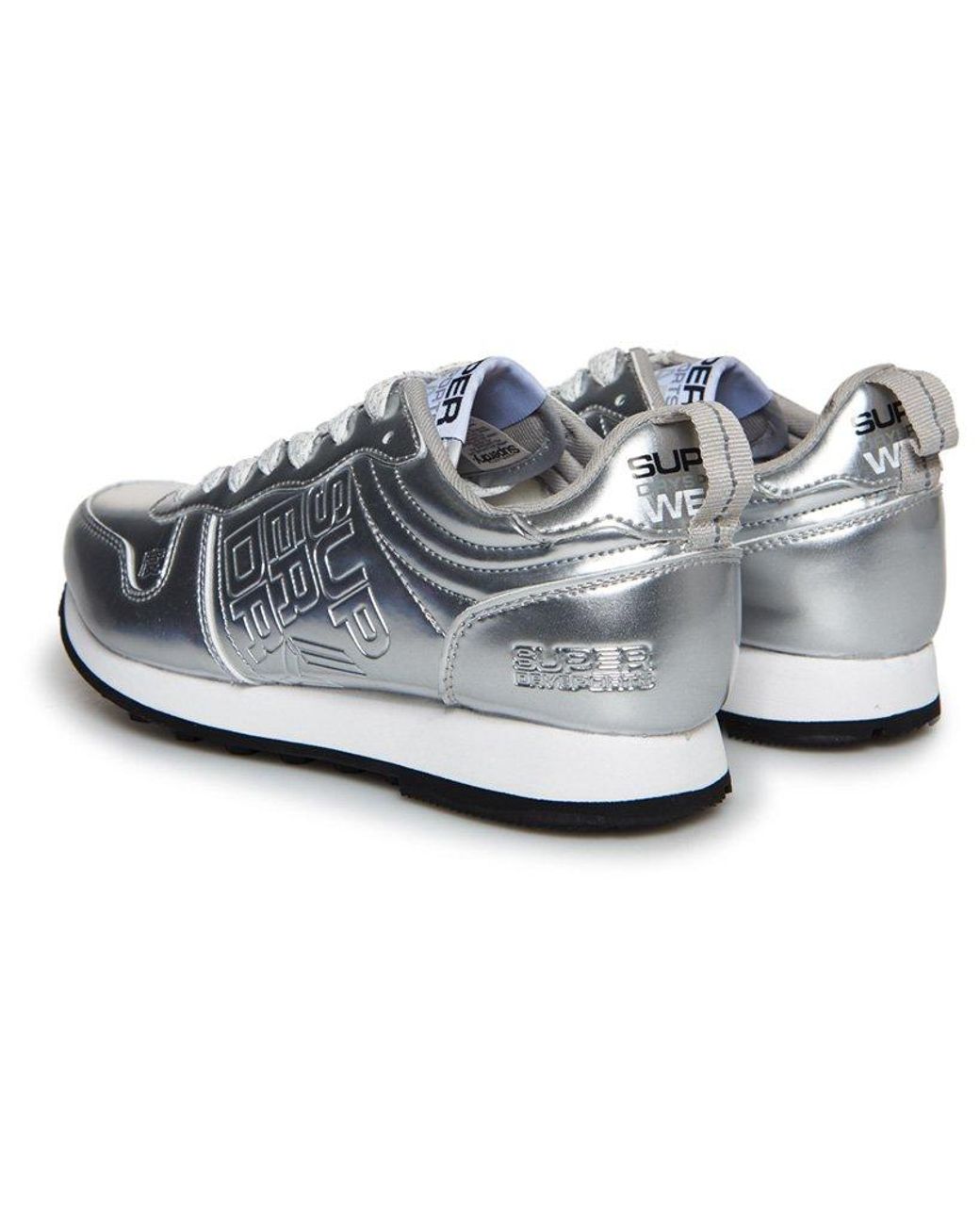 superdry silver trainers