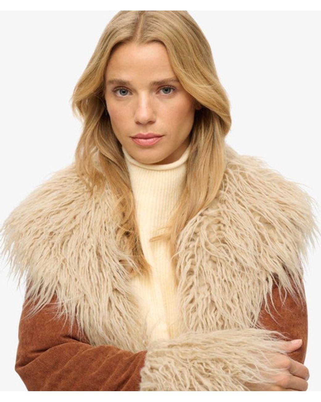 Superdry Brown Long Afghan Coat