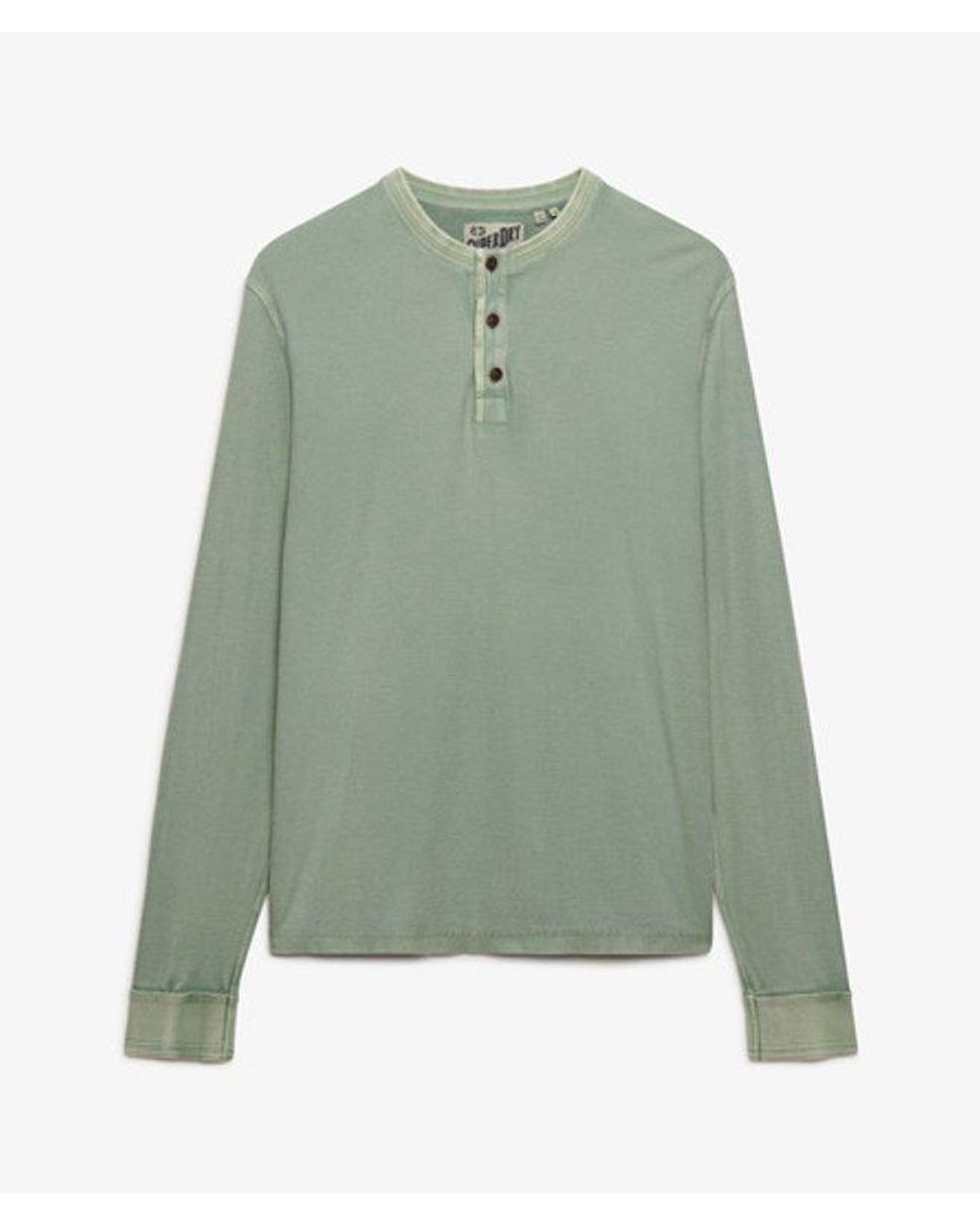 Superdry Green & Co Lightweight Textured Henley Top for men