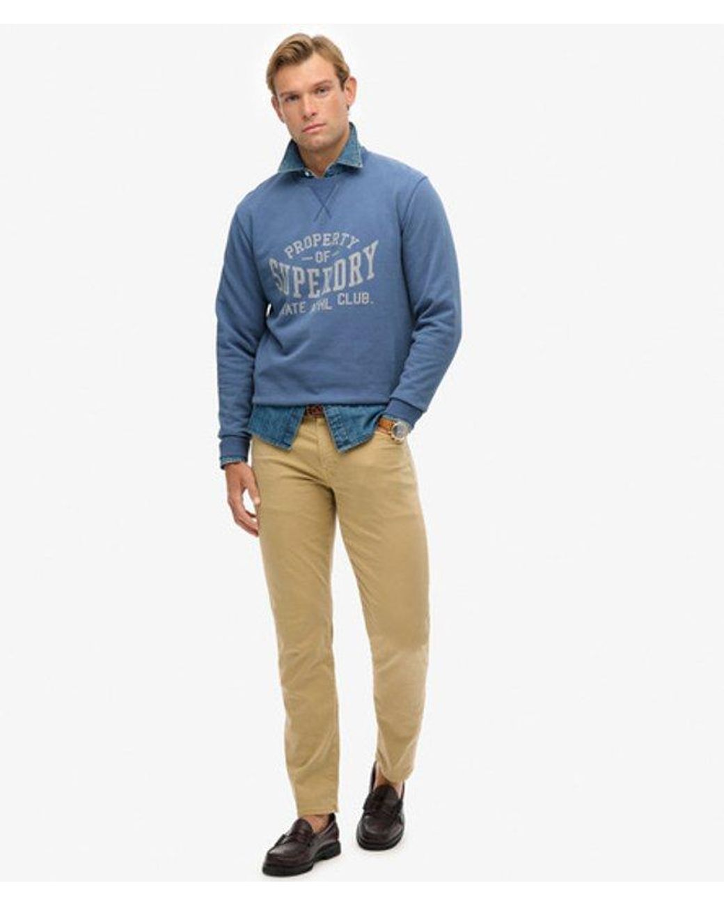 Superdry Blue & Co Athletic Essentials Crew Sweatshirt for men