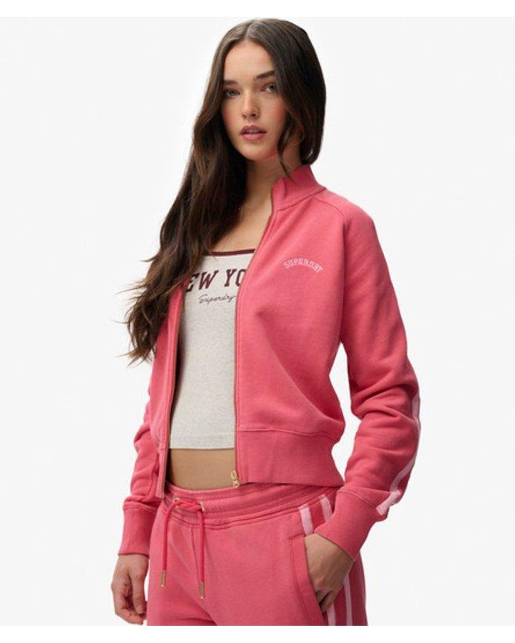 Superdry Essential Logo Trainingsjack in het Red