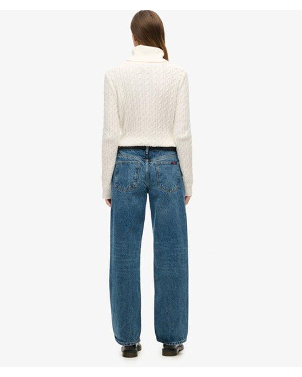 Superdry Blue & Co Mid Rise Wide Leg Jeans