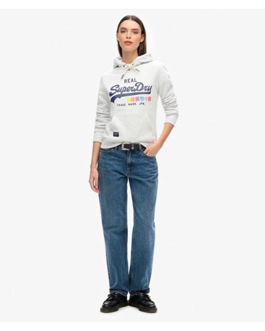 Superdry White & Co Vintage Logo Pop Hoodie