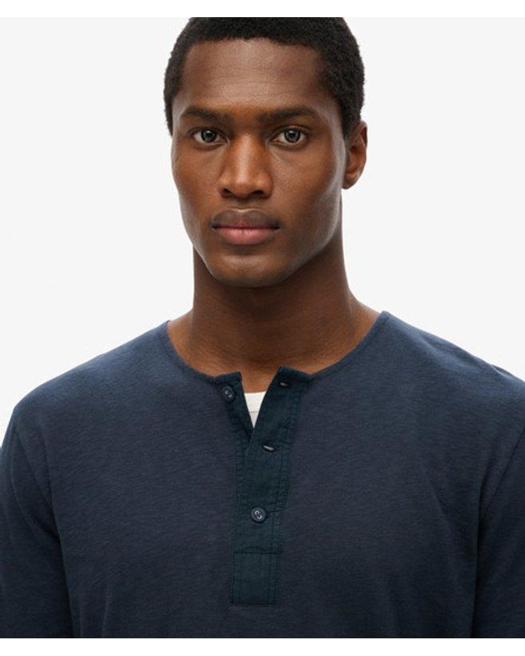 Superdry Blue & Co The Merchant Store - Henley Lightweight Top for men