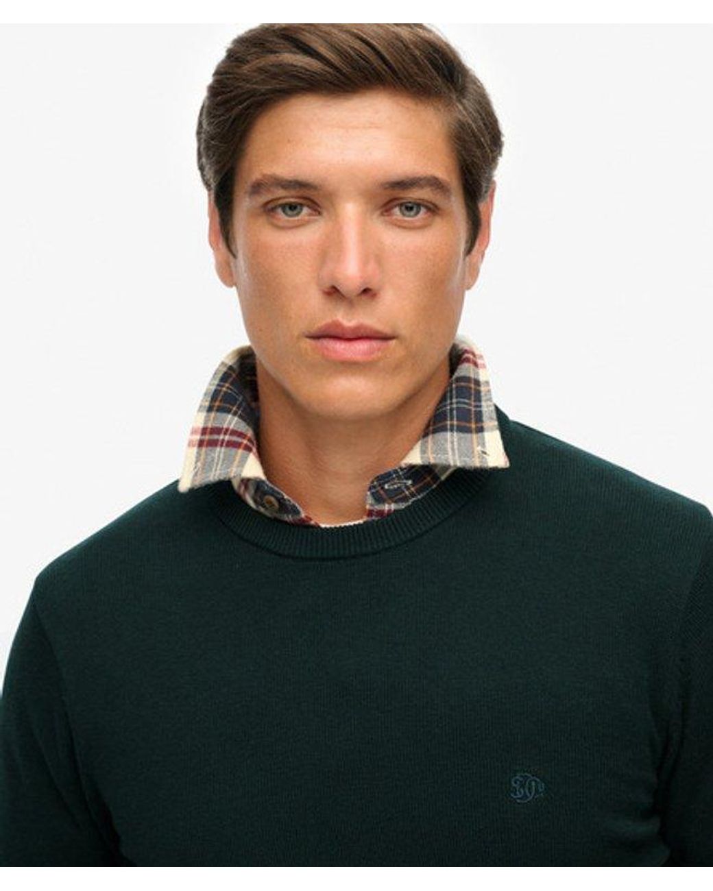 Superdry Blue Essentials Cotton Jumper for men