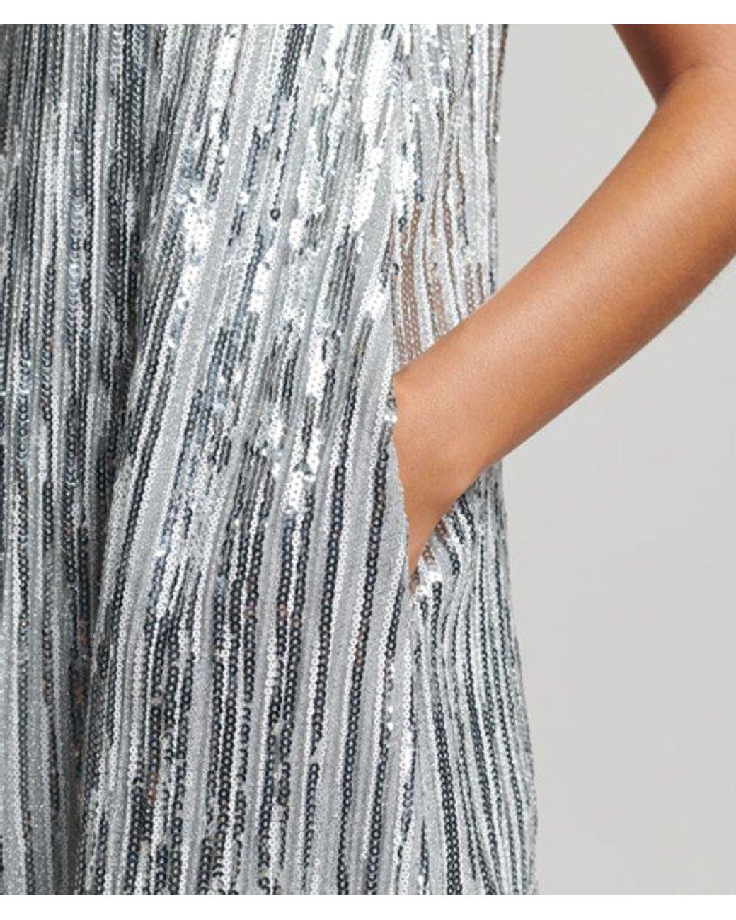Superdry Brown & Co Sleeveless Sequin A Line Mini Dress