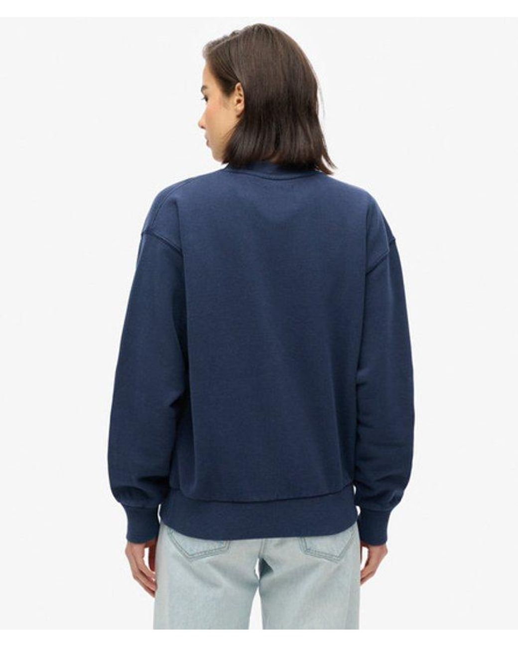 Superdry Blue & Co Ladies Classic College Script Loose Sweatshirt