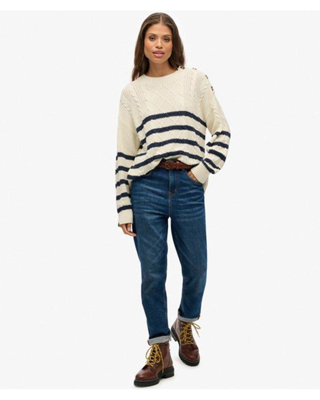 Superdry White & Co Cable Crew Neck Jumper