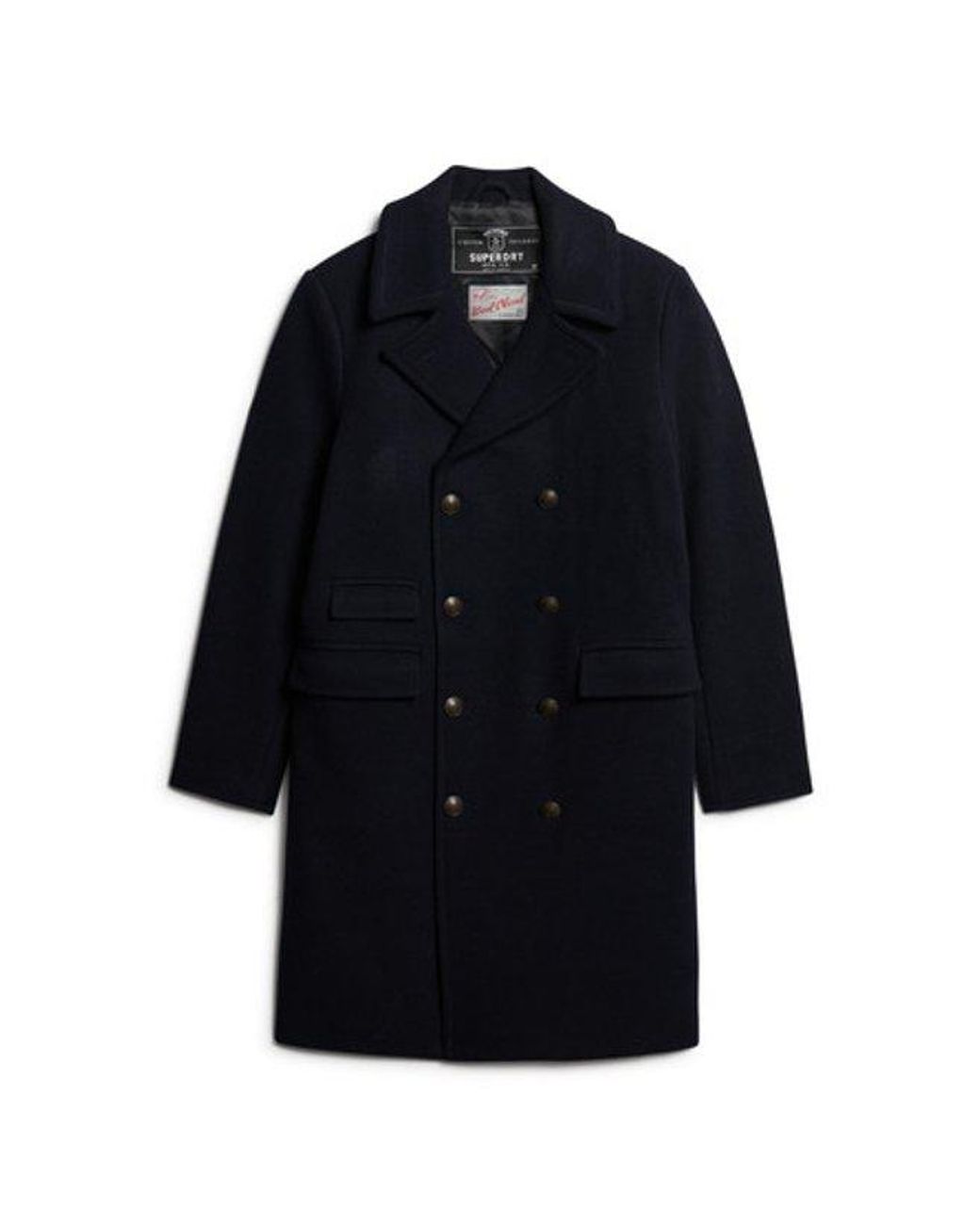 Superdry Blue & Co The Merchant Store - Wool Long Coat for men