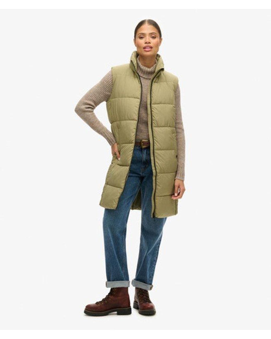 Superdry Green & Co Long Quilted Gilet