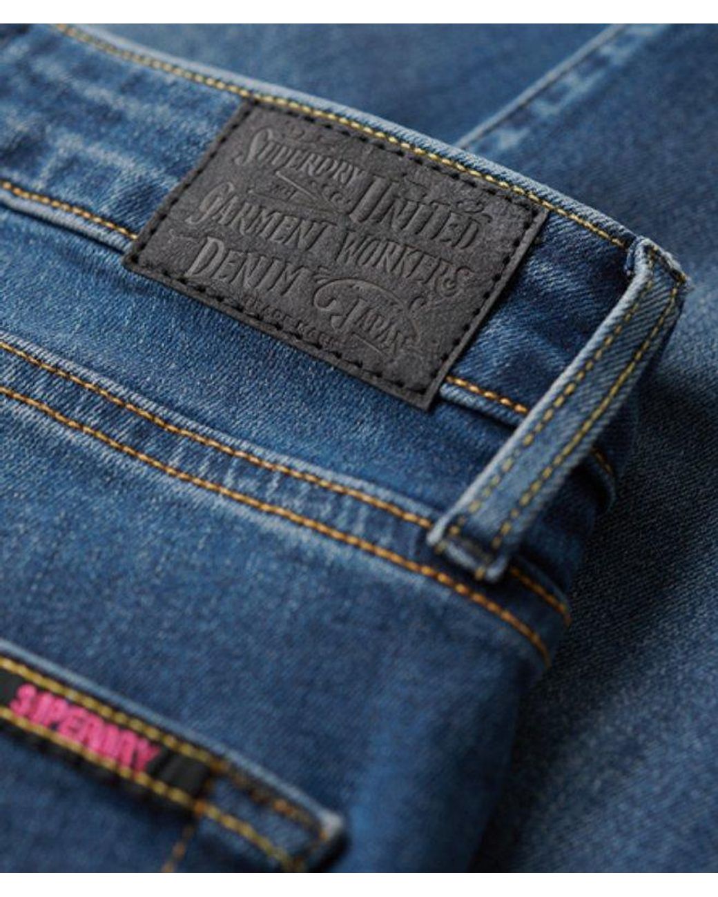 Superdry Blue Cotton High Rise Skinny Denim Jeans