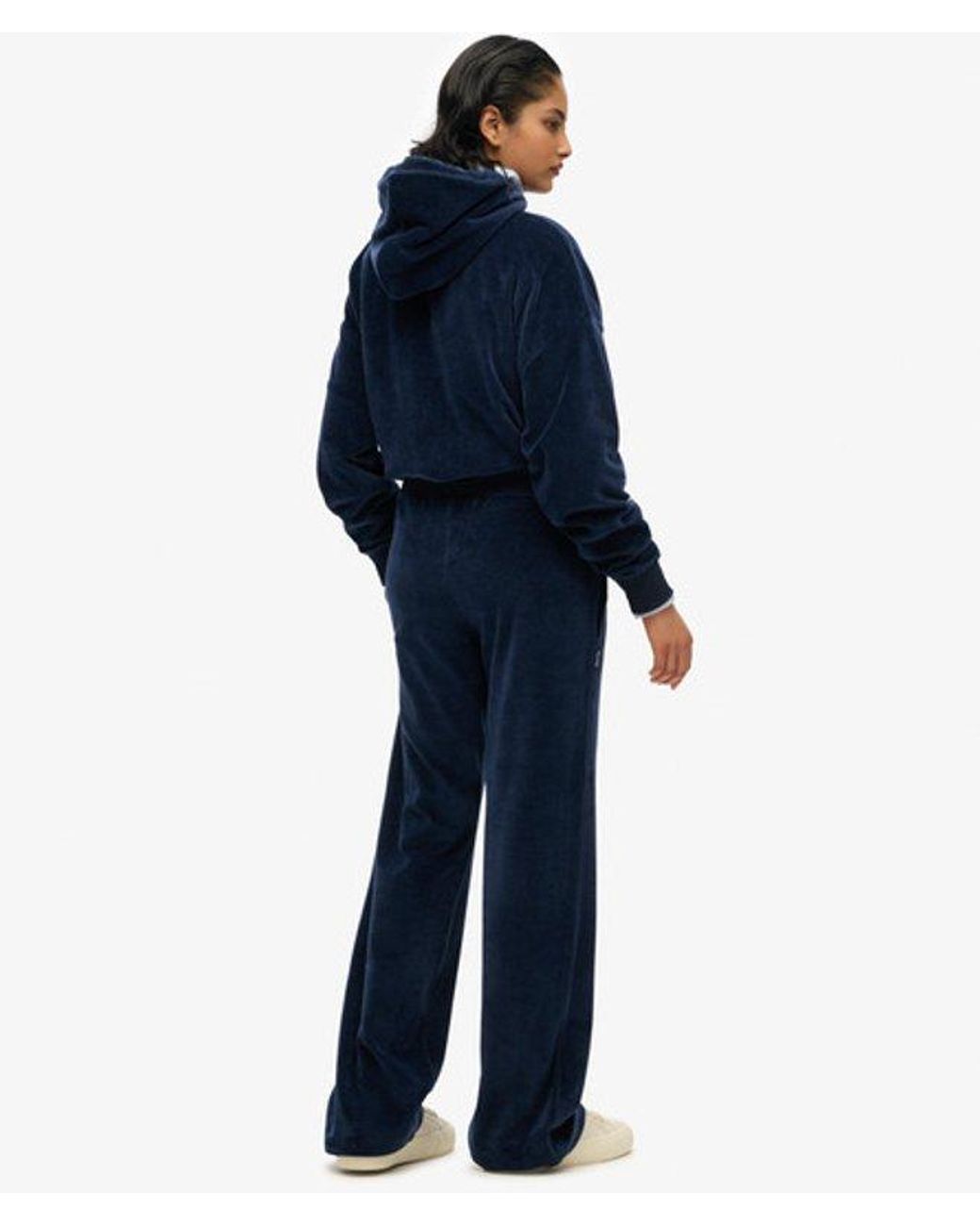 Superdry Blue & Co Velour Wide Leg joggers