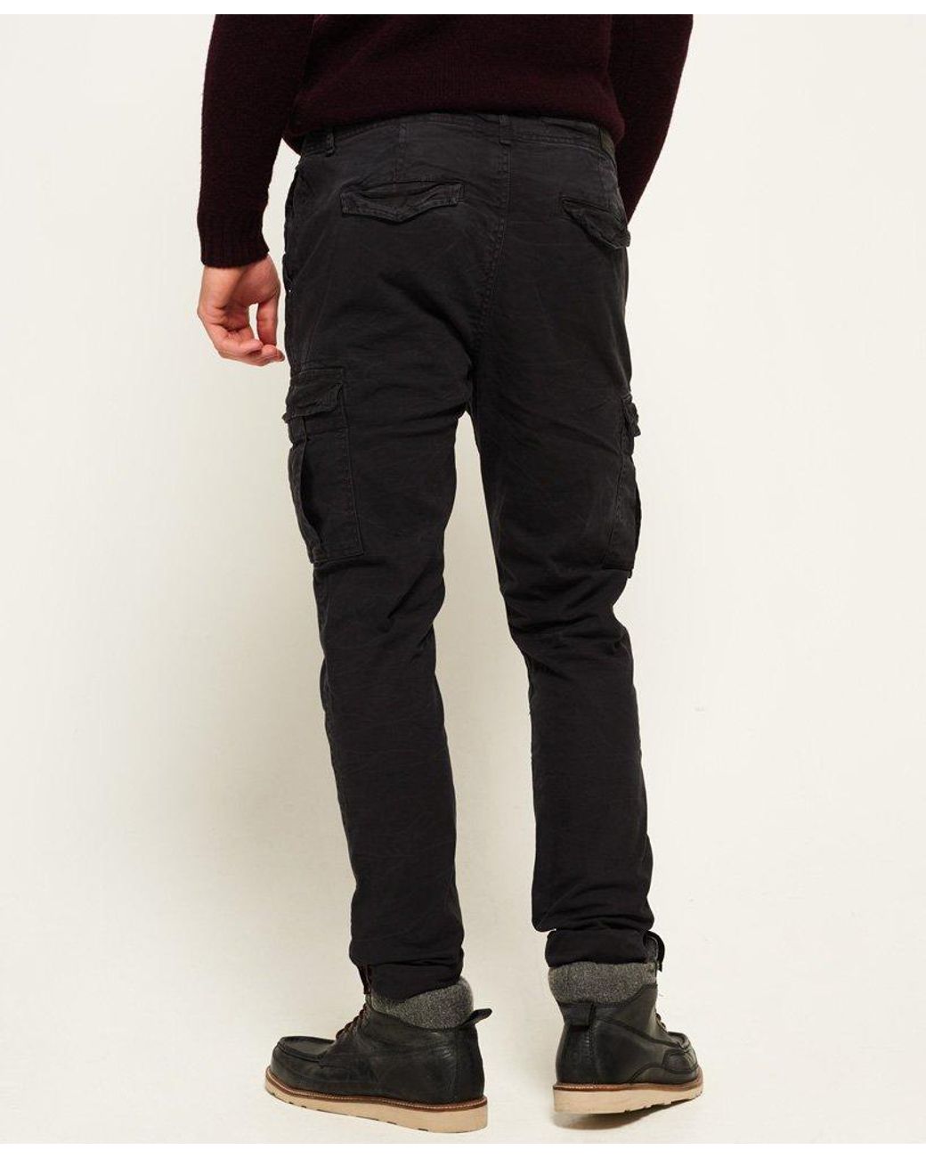 Superdry Surplus Goods Low Rider Cargo Pants Black for Men | Lyst