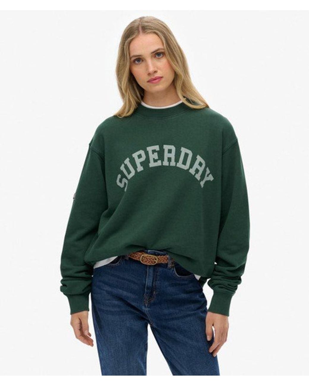 Superdry Green & Co Athletic Essentials Slouchy Crew Sweatshirt