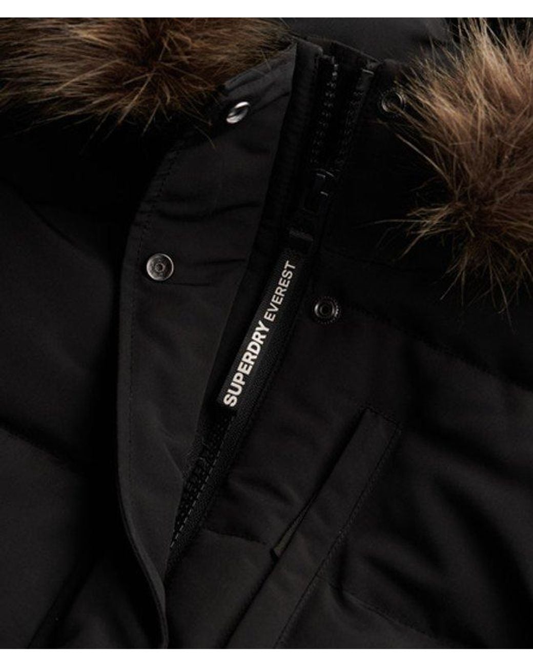 Superdry Black Everest Hooded Bomber Jacket