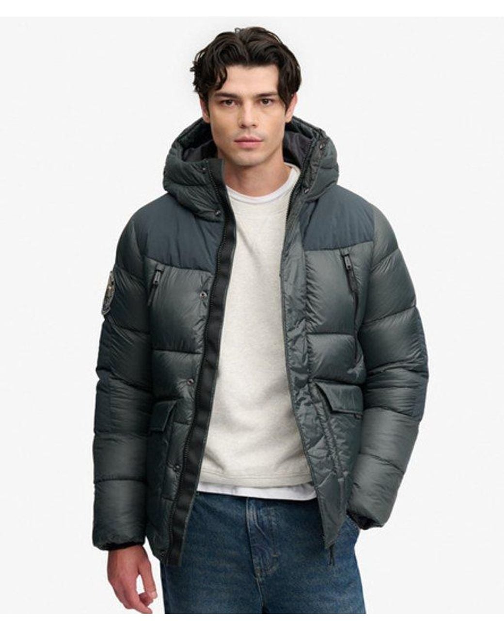 Superdry City Baffle Parka Jas in het Gray voor heren