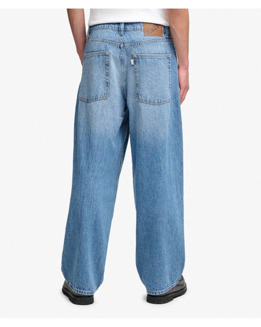 Superdry Blue & Co Oversized Rigid Washed Jeans for men