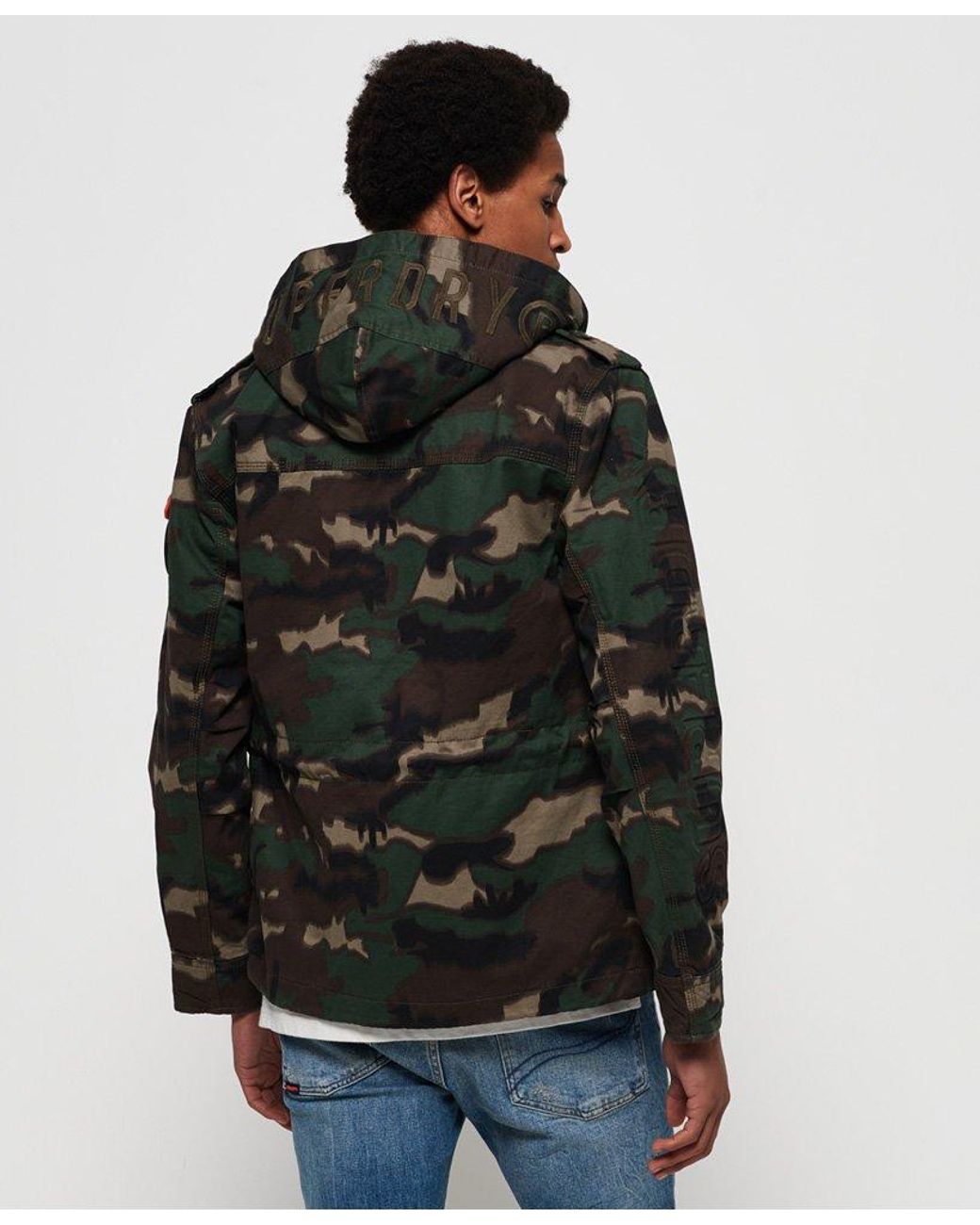 Superdry Military Storm Hooded Jacket Green in Black for Men | Lyst