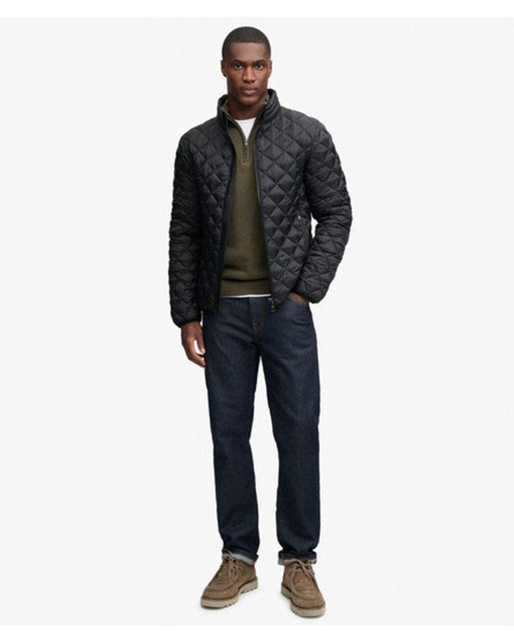 Superdry Black & Co Diamond Quilt Fuji Jacket for men