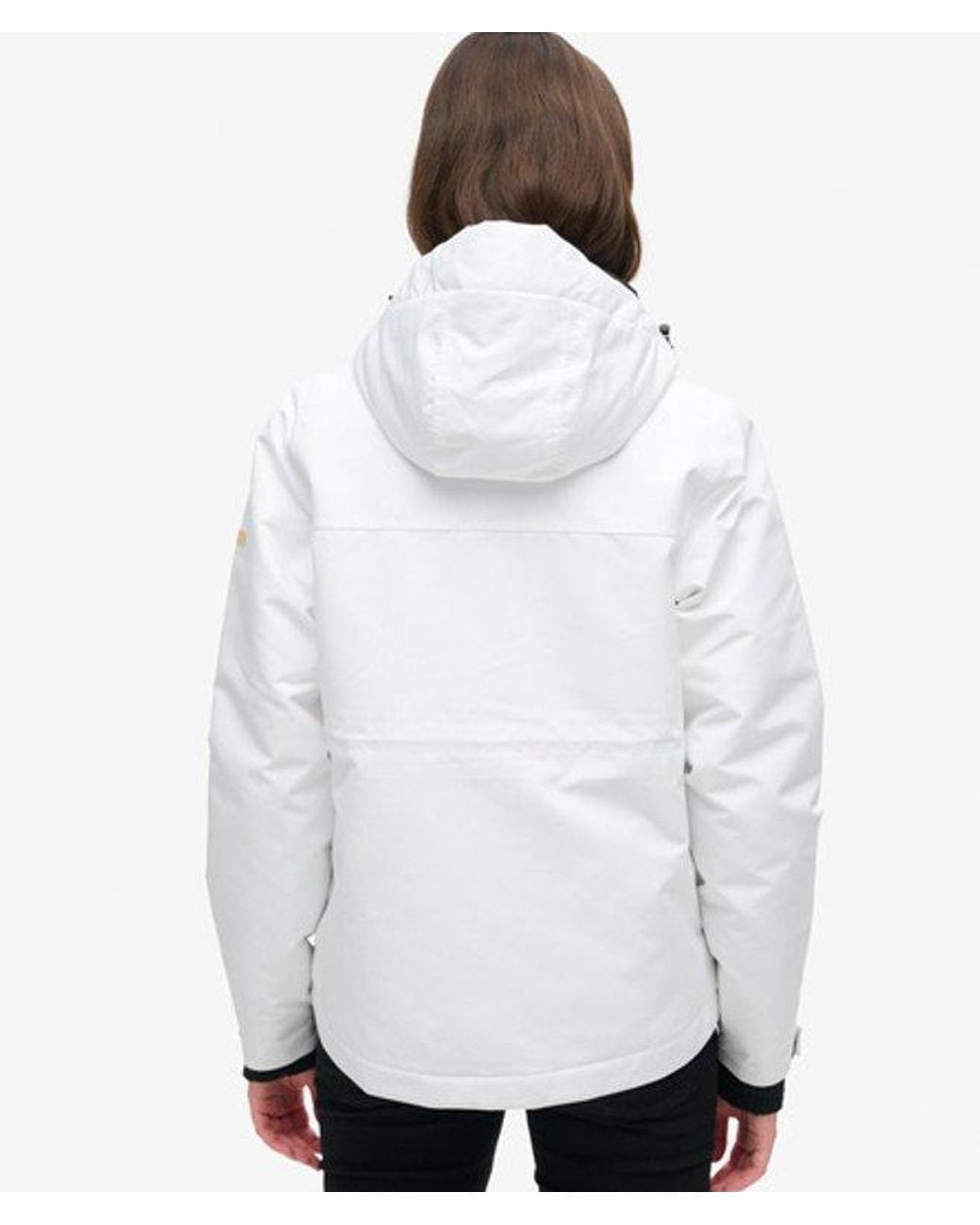Superdry White & Co Loose Fit Logo Embossed Hood Ultimate Windbreaker Jacket