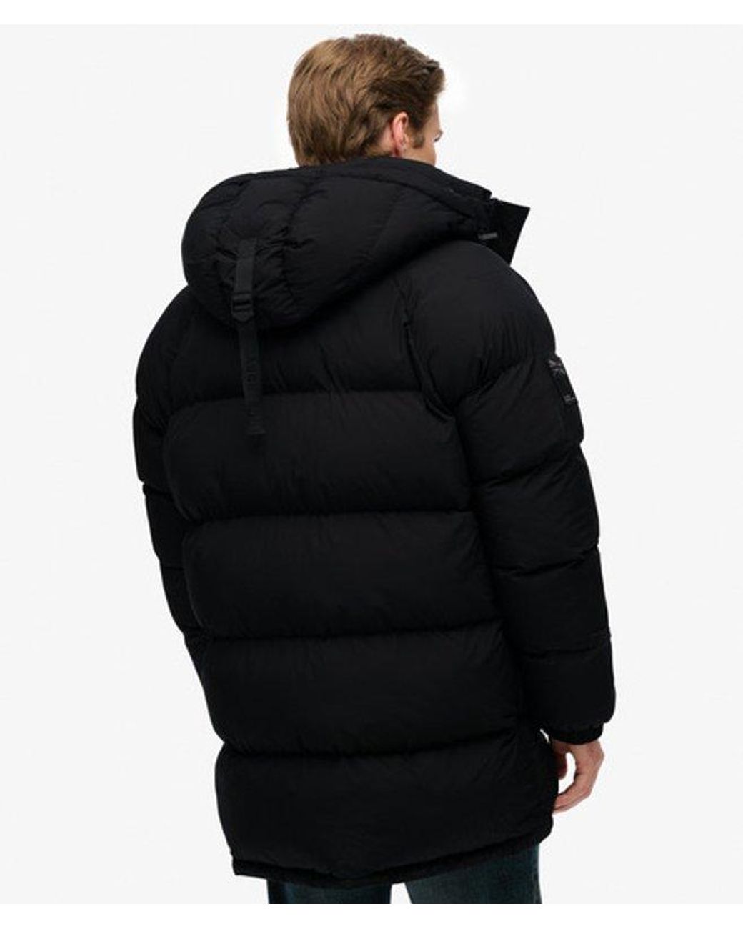 Superdry Black & Co Xpd Long Baffle Parka Jacket for men