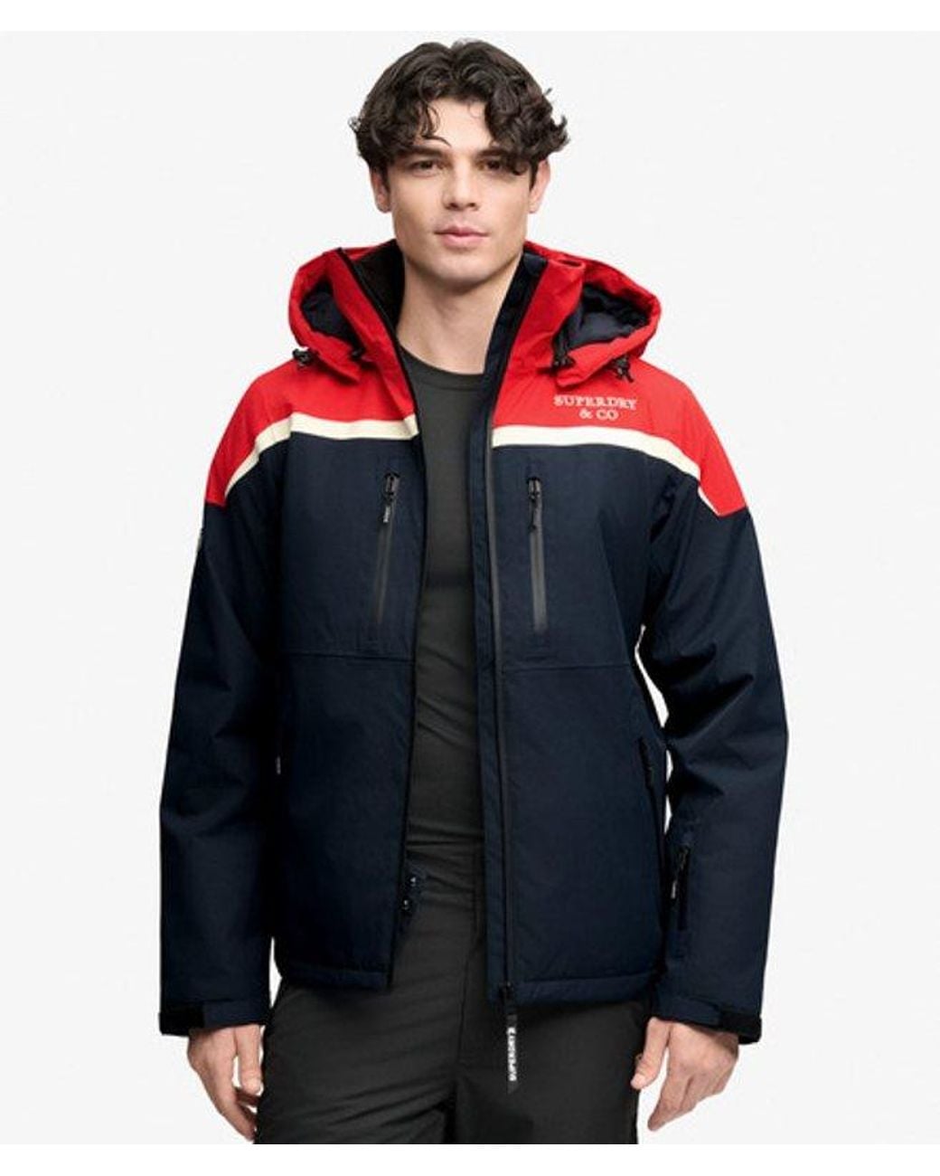 Superdry Red & Co Hooded Ski Shell Jacket for men