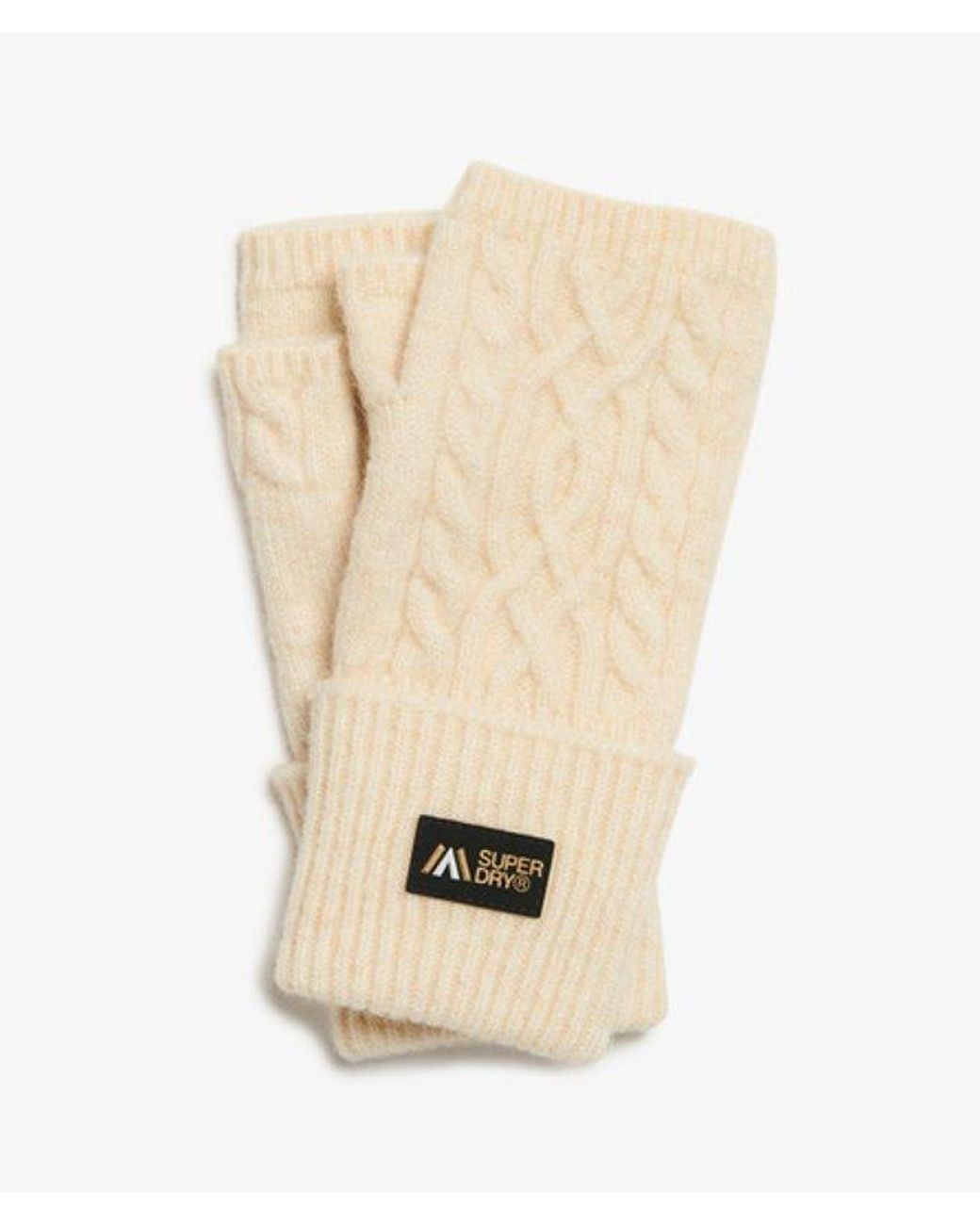 Superdry Natural & Co Classic Cable Knit Luxe Handwarmer Gloves