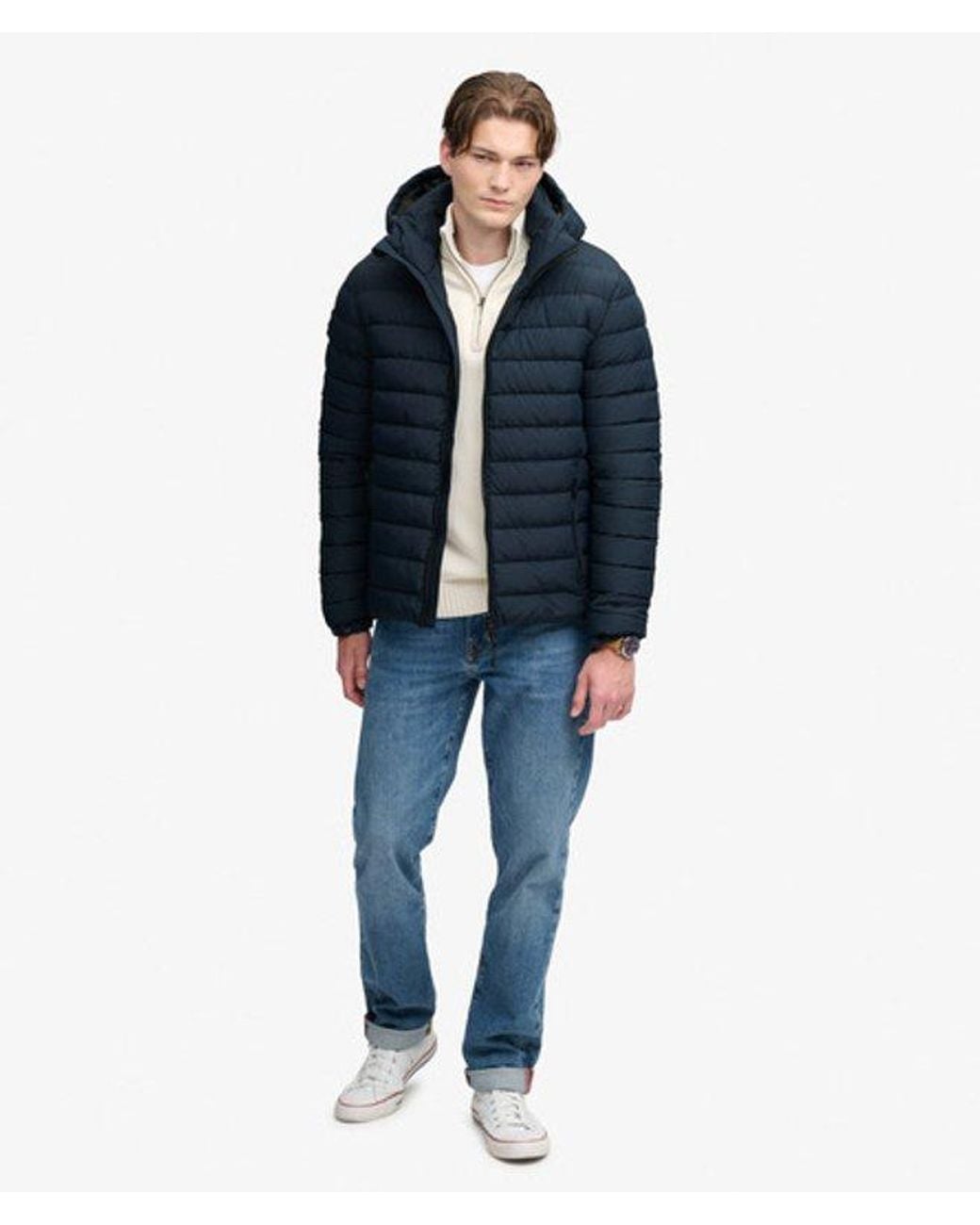 Superdry Blue & Co Hooded Fuji Midweight Padded Jacket for men