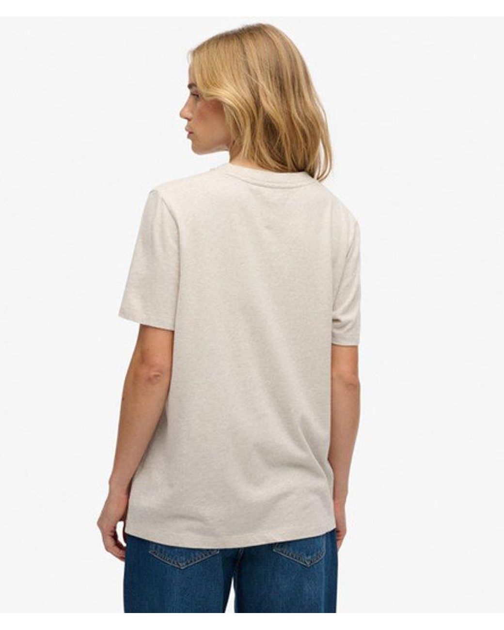 Superdry Blue & Co Classic Organic Cotton Vintage Logo Scripted Coll T-shirt